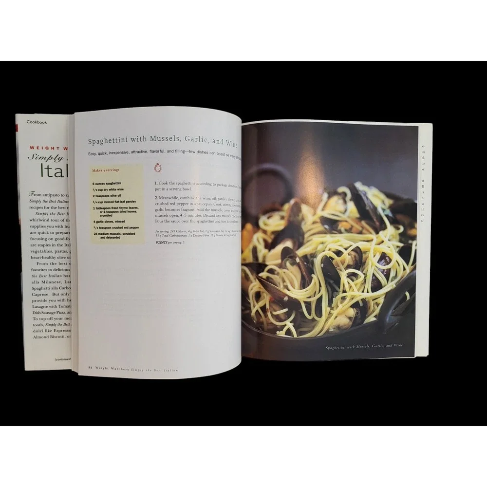 Weight Watchers Simply The Best Italian Cookbook Hard Cover Recipes Book‎